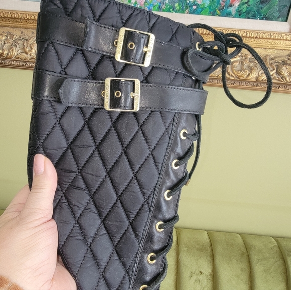 Misses Sz 9M Albatross Black Quilted Lace Up Buckles Sperry Top-sider Boots - Picture 4 of 10